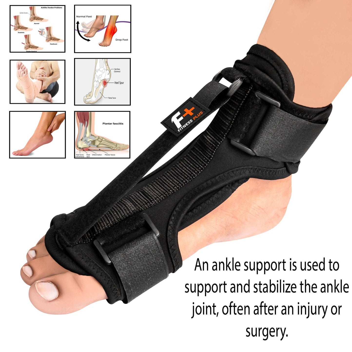 Ankle Splint Flexible Support Brace – Lightweight & Adjustable | Ideal for Sprains, Injuries & Recovery | UAE Edition