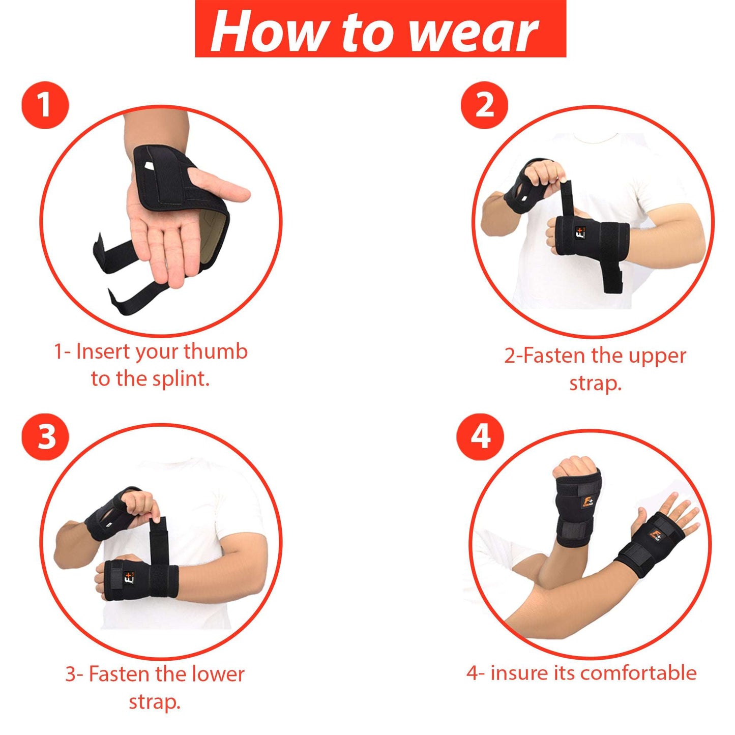 Wrist Hand Splint Pair Flexible Support Brace
