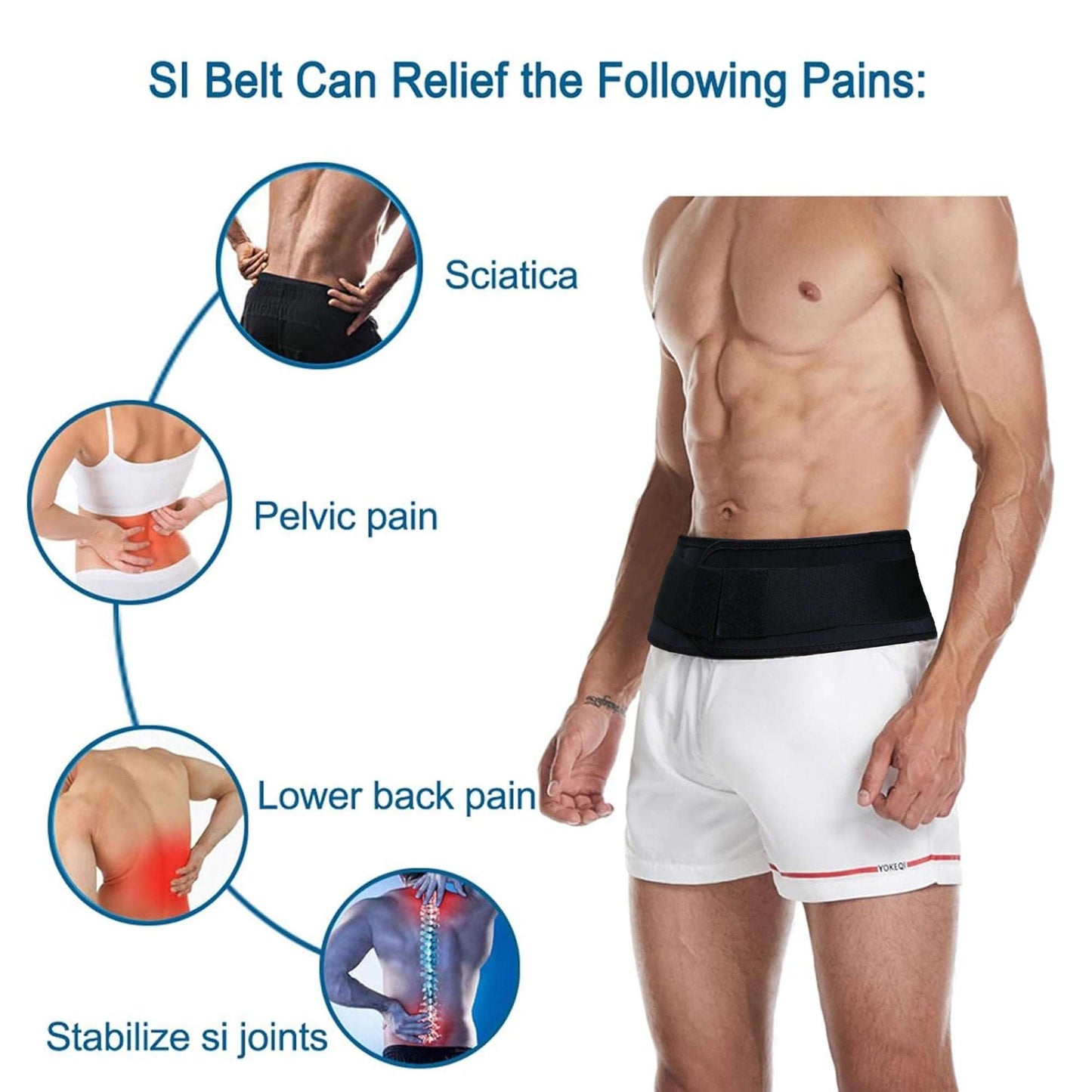 SI Belt for Lower Back & Sciatica Hip Pain Relief in UAE – Adjustable Sacroiliac Support Belt for Men & Women