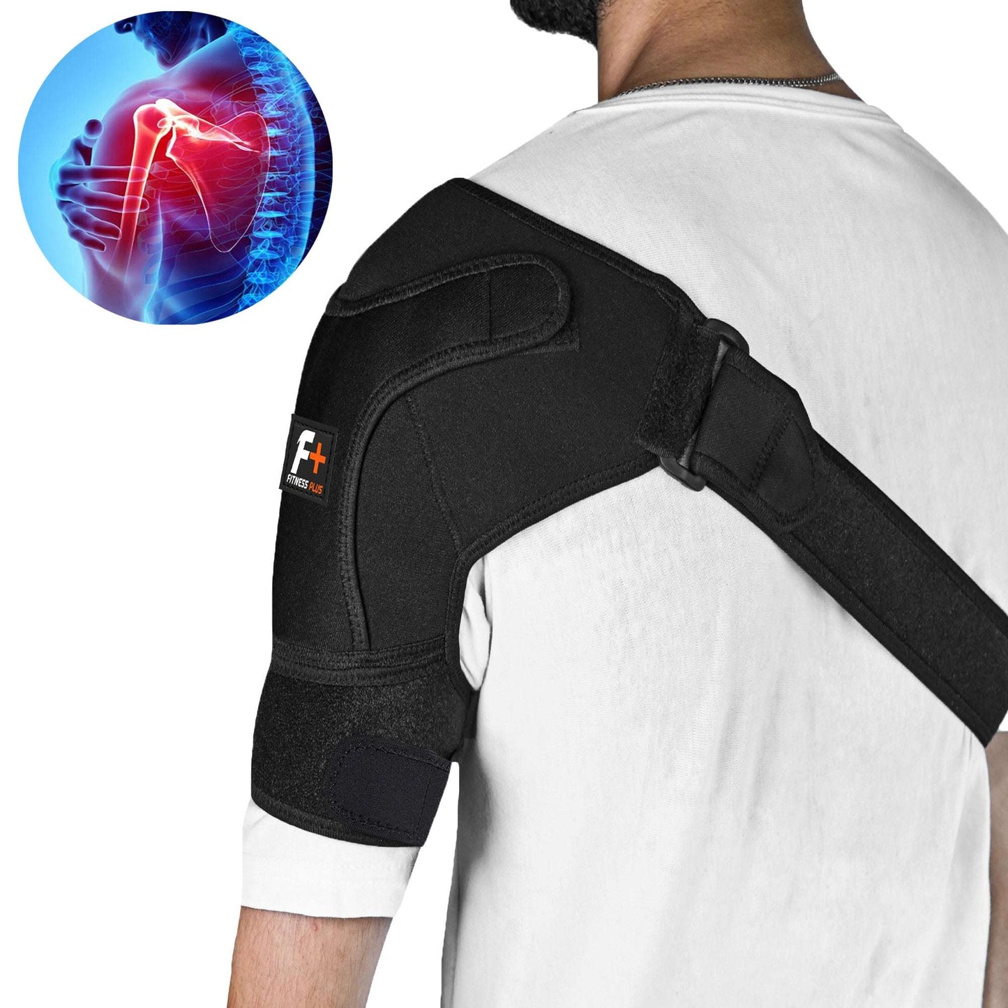 Shoulder Support Brace – Adjustable Strap for Rotator Cuff, Dislocation & Sport Gym Injury Recovery"