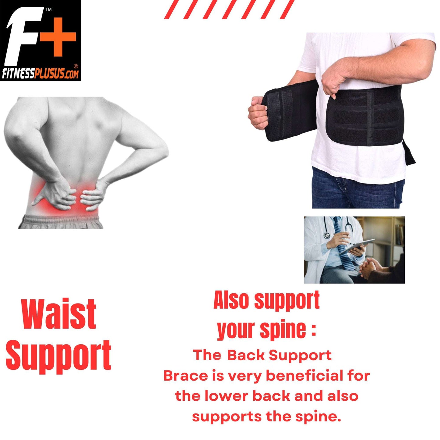 Waist & Back Support Belt – Adjustable Lumbar Brace for Pain Relief & Posture | Unisex | UAE Edition