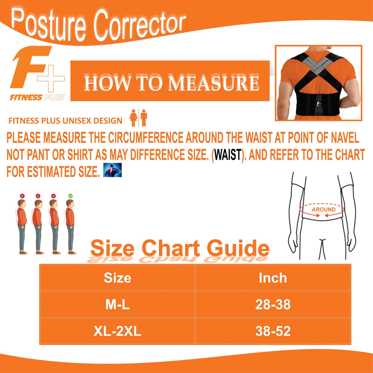 Posture Corrector Belt – Adjustable Back Support Brace for Men & Women | Spine Alignment & Lower Back Pain Relief