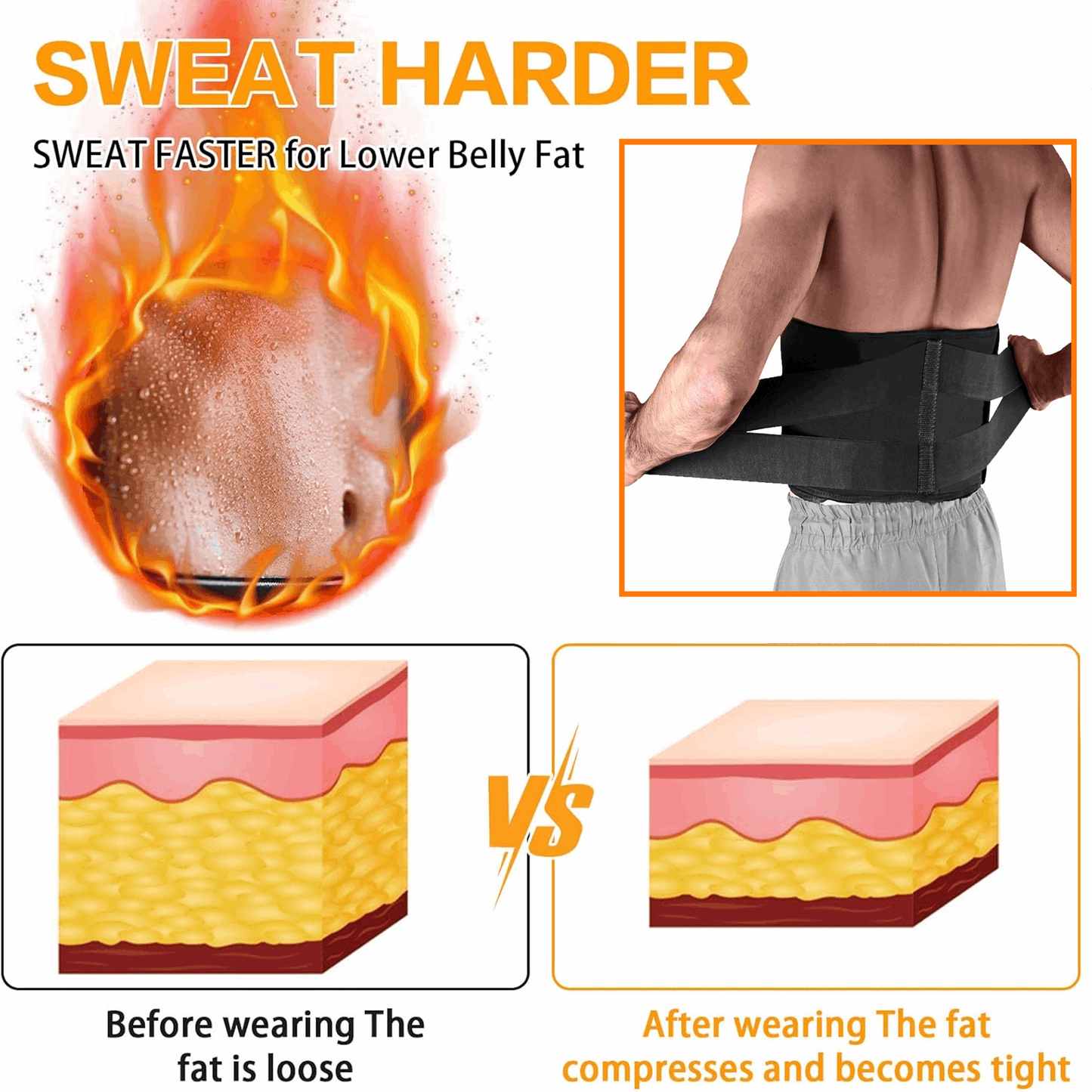 Slimming Waist Trimmer Belt for Weight Loss Men & Women & Back Support – Sweat Wrap for Gym & Workout in UAE"
