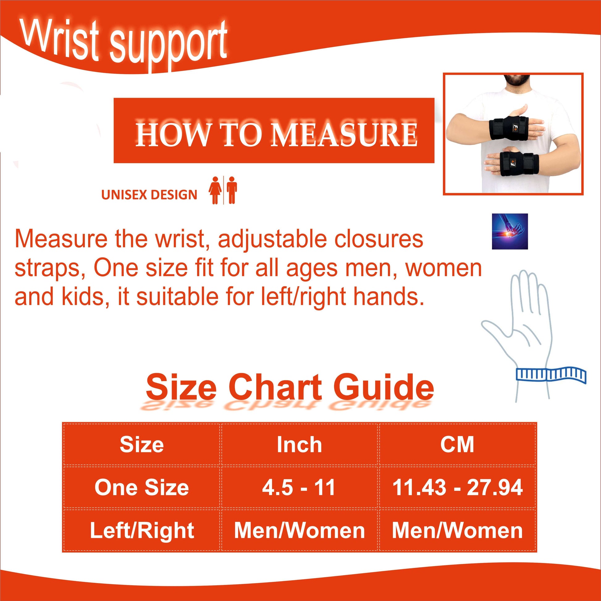Wrist Hand Splint Pair Flexible Support Brace