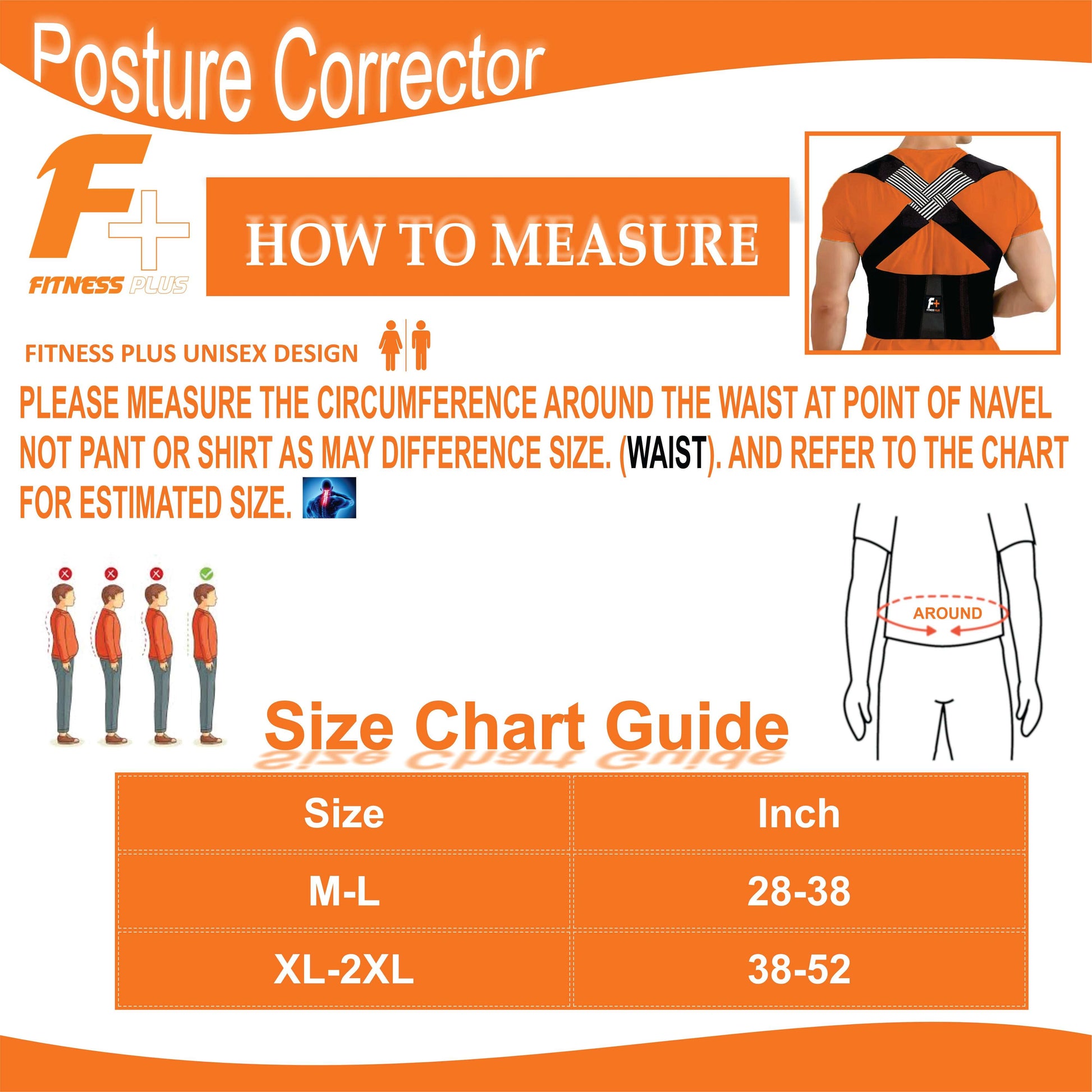 Posture Corrector Belt – Adjustable Back Support Brace for Men & Women | Spine Alignment & Lower Back Pain Relief